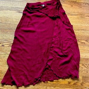 Lily white gauzy red skirt